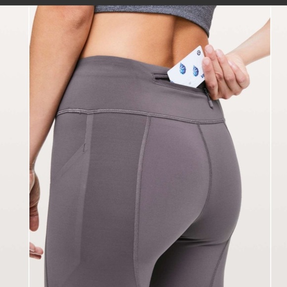 LULULEMON PACE RIVAL CROP 22” SIZE 4 PURPLE MOONPHASE LEGGINGS FULL ON LUXTREME - Picture 3 of 11